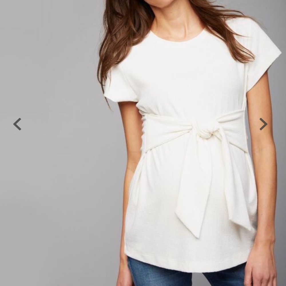 Tie Front Textured Maternity Top
